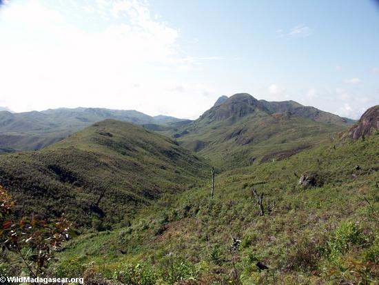 Tavy deforestation; bare hillsides (Ifasina / Antoetra)