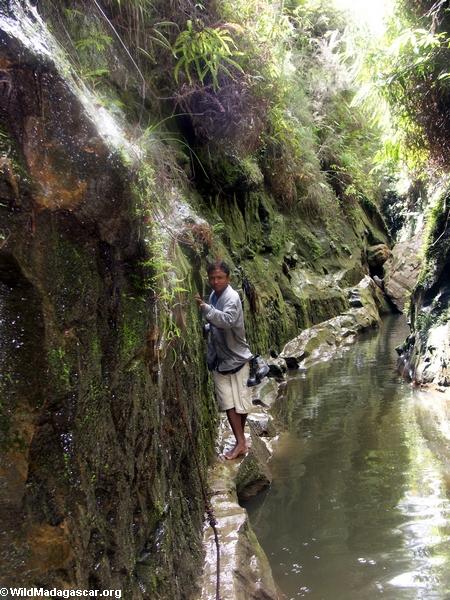 Benja scaling cliff in Namaza canyon(Isalo)