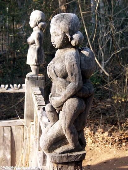 Sakalava totems depicting fady sexual positions (Kirindy)