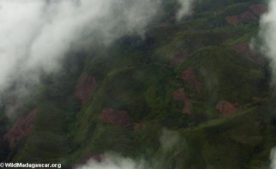 Luftaufnahme der Flurbereinigung in Madagaskar