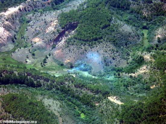 Luftaufnahme der Flurbereinigung für Landwirtschaft in Madagaskar