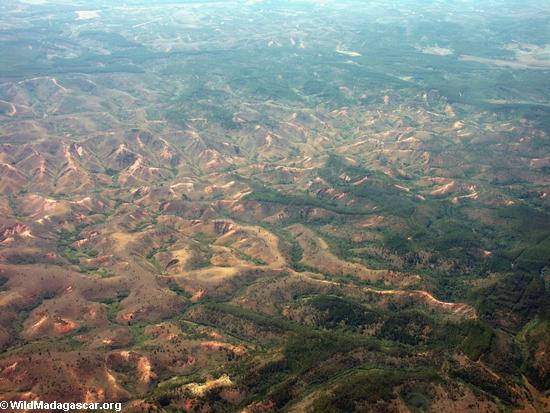 Deforestation and forest fragments in Madagascar (Airplane flight from Anatananarivo to Maroantsetra)