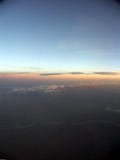 Sunset over highlands of Madagascar (Fort Dauphin - Tana Flight)