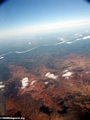 Aerial view of deforestation and erosion in southern Madagascar (Isalo)