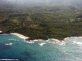 Aerial view of coast along western short of the Bay of Antongil (Maroantsetra to Tamatave)