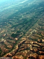 View from plane of deforestation in Madagascar (Airplane flight from Anatananarivo to Maroantsetra)