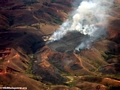 Aerial view of burning in Madagascar (Airplane flight from Anatananarivo to Maroantsetra)