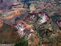 Deforestation-induced lavaka (erosion) in Madagascar (Airplane flight from Anatananarivo to Maroantsetra)