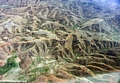 Aerial view of deforestation-induced erosion in Madagascar (Flight from Tana West)