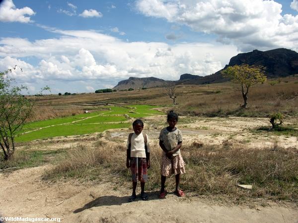 School children near Isalo (Isalo)